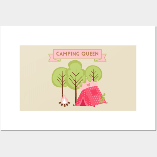 Camping Queen - white background Posters and Art